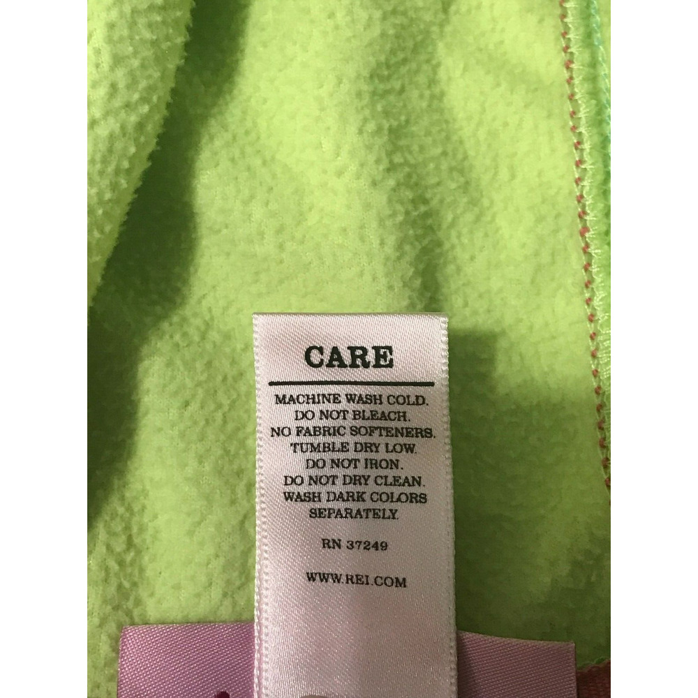 REI Baby Size 12 Months Lime Green Butterfly Fleece Full Zip Hooded Jacket - Picture 10 of 10